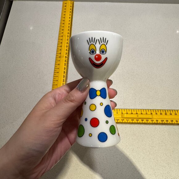 VINTAGE 90s Clown egg cup vintage kitsch Ceramic Ritzenhoff Jacob Pringi… - Picture 2 of 7